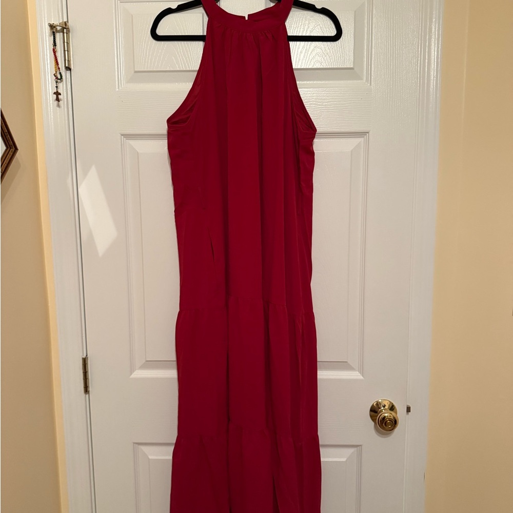 OPEN TO OFFERS!!! Chic Red Halter Maxi Dress